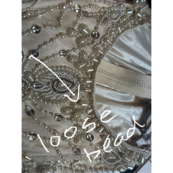 Mac Duggal NWT size 2 nude/ silver evening gown style 5740 *Read Notes* - Picture 6 of 10